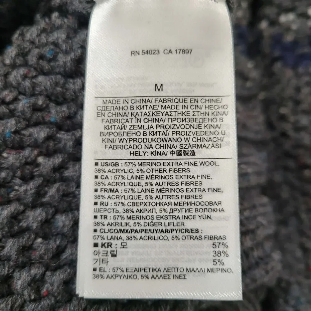 NWT Banana Republic Men M Merino Wool Fair Isle Shawl Collar Sweater Cabincore